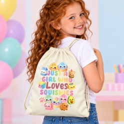 Just a Girl Who Loves Squishies Drawstring Backpack