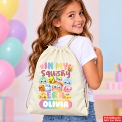 Dumpling Squishy Personalized Drawstring Backpack