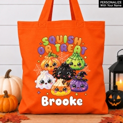 Premium XL Personalized Squishy & Dumpling Orange Halloween Bag