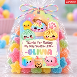 Dumpling Squishy PERSONALIZED Thank You Tags - 6 Pk