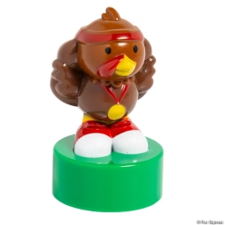 Standing Brown Turkey with Medal Pull-Back Toys-12Pk