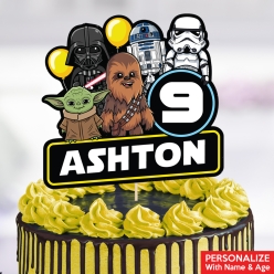 Star Wars Personalized Name & Age Cake Topper
