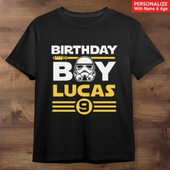 55% OFF: Star Wars Birthday Name & Age Personalized Black Tshirt
