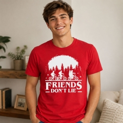 Stranger Things Friends Don't Lie Red T-shirt- All Sizes