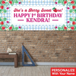Strawberry 1st PERSONALIZED Giant Vinyl Keepsake Banner