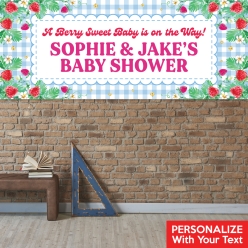 Strawberry Baby Shower PERSONALIZED Giant Vinyl Keepsake Banner