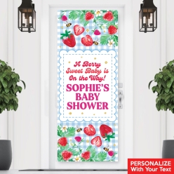 Strawberry Baby Shower PERSONALIZED Giant Vinyl Vertical Banner