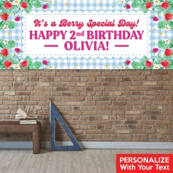 Strawberry PERSONALIZED Giant Vinyl Keepsake Banner