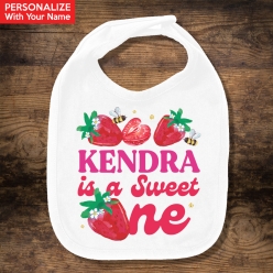 Strawberry 1st Birthday Sweet ONE Personalized Bib