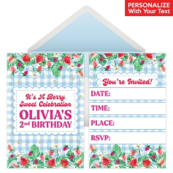 Strawberry PERSONALIZED Invitations - 8 Pack