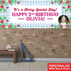 Strawberry PERSONALIZED Vinyl Giant Keepsake PHOTO Banner
