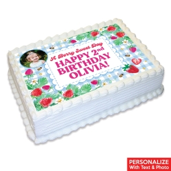 Strawberry Photo Personalized Edible Icing