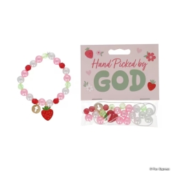 Religious Strawberry Beaded Bracelet Craft Kit-12Pk