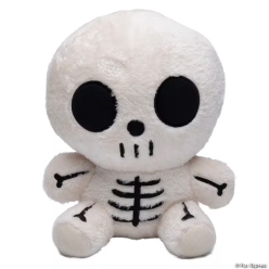 Black & White Halloween Plush Skeleton