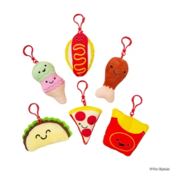 Carnival Food Large Stuffy Backpack Clip - 12Pk