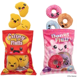Plush Snack Bags with Plush Food Characters-2Pk