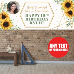 Sunflower Sweet 16 PERSONALIZED Giant PHOTO Banner