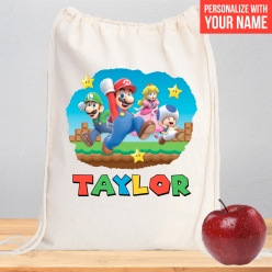 60% OFF: Super Mario Team PERSONALIZED Drawstring Backpack