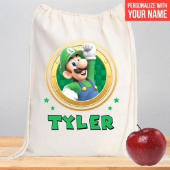 60% OFF: Luigi PERSONALIZED Drawstring Backpack