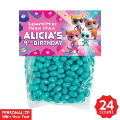 SuperKitties Personalized Treat Bags & Tag 24pk