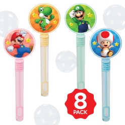 *Super Mario Bubble Bottles w/Wands - 8 PACK