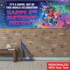 Super Mario Galaxy PERSONALIZED Giant Vinyl Keepsake Banner