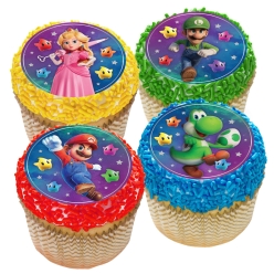 Super Mario Galaxy Cupcake Icing Toppers 12pk