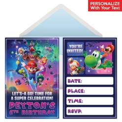 Super Mario Galaxy PERSONALIZED Invitations - 8 Pk