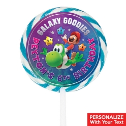 Super Mario Galaxy PERSONALIZED Lollipops - 12 Pk