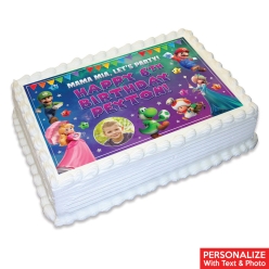 Super Mario Galaxy Photo Personalized Edible Icing