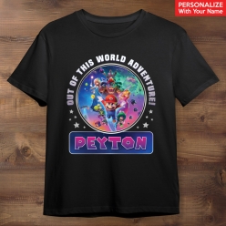 Super Mario Galaxy Personalized Name Black T-shirt