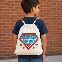Superhero Boy Drawstring Backpack
