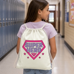 Superhero Girl Drawstring Backpack