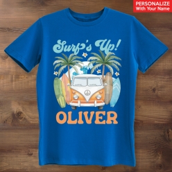 Surfs Up Personalized Blue T-shirt