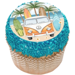 Surfing Cupcake Icing Toppers 12pk