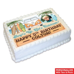 Surfing Photo Personalized Edible Icing