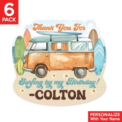 Surfing PERSONALIZED Thank You Tags - 6 Pack