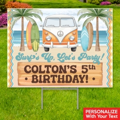 Surfing PERSONALIZED Large Yard Sign