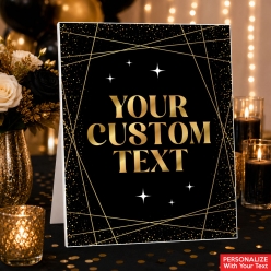 Sweet 16 Black & Gold Custom Text 14