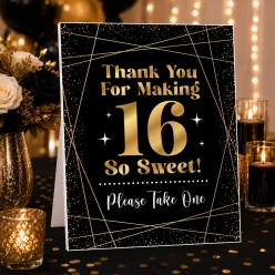 Sweet 16 Black & Gold Favours 14