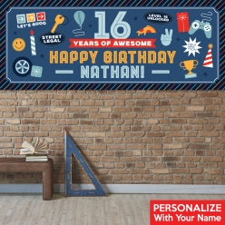 16 Years Awesome PERSONALIZED Giant Vinyl Keepsake Banner