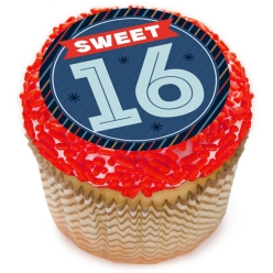 Sixteen Years of Being Awesome Cupcake Icing Toppers 12pk