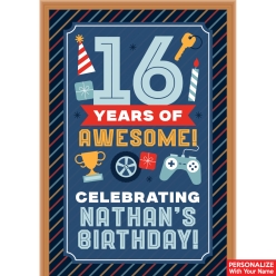 16 Years Awesome PERSONALIZED Giant Vinyl Keepsake Door Sign