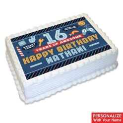 16 Years Awesome Personalized Edible Icing