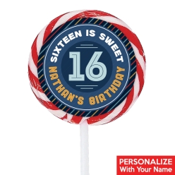 Sixteen Years Awesome PERSONALIZED Lollipops - 12 Pk