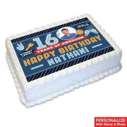 16 Years Awesome Photo Personalized Edible Icing