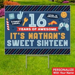 34% OFF: 16 Years Awesome All Weather PERSONALIZED Yard Sign