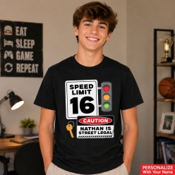 Street Legal Personalized 16th Birthday Black Tshirt