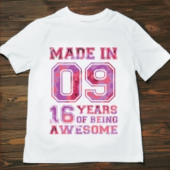 55% OFF: Tie-Dye 16 Years of Awesome Tshirt -Choose Size