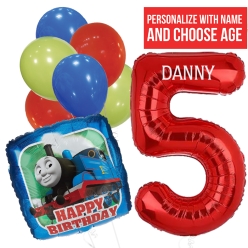 Thomas The Train PERSONALIZED Name & single Digit Age Balloon Bo